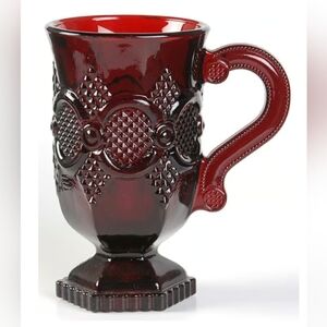 Avon Cape Cod Ruby Red Footed Pedestal Irish Mug, beautiful! 5 " High. Like NEW!